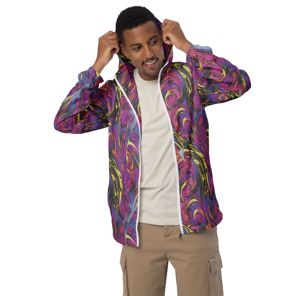 Psychedelic Surge on Men's Windbreaker — Front