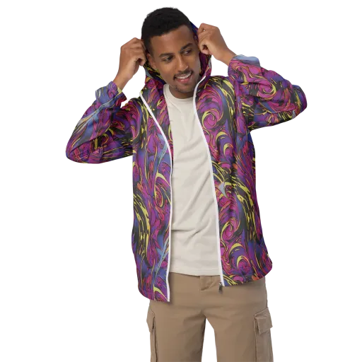 Psychedelic Surge on a Men's Windbreaker