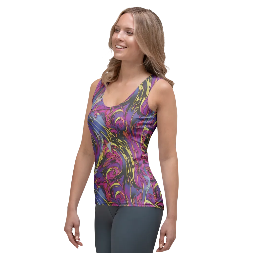 Psychedelic Surge on Women's Tank Top — Left Front