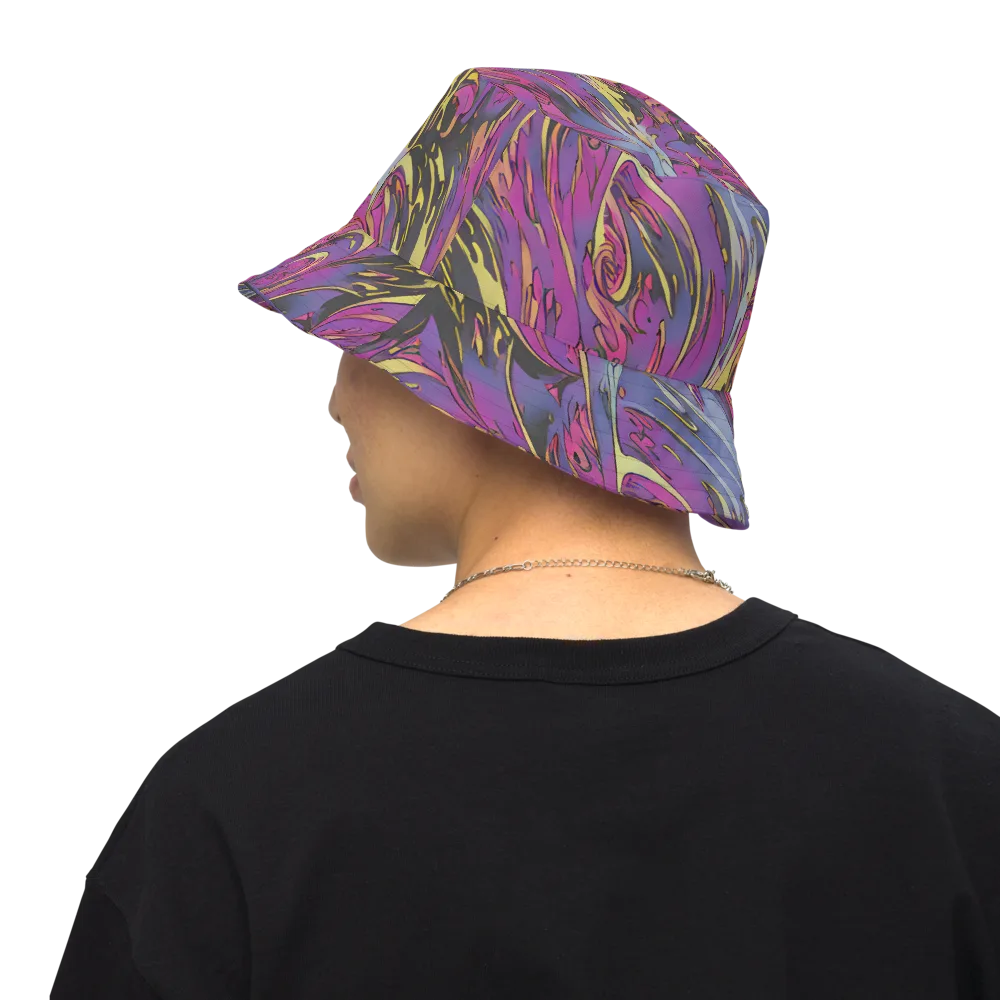 Psychedelic Surge on Reversible Bucket Hat — Back Inside