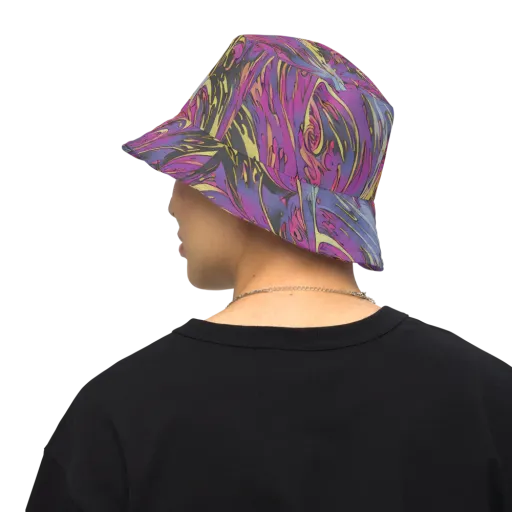 Psychedelic Surge on a Reversible Bucket Hat