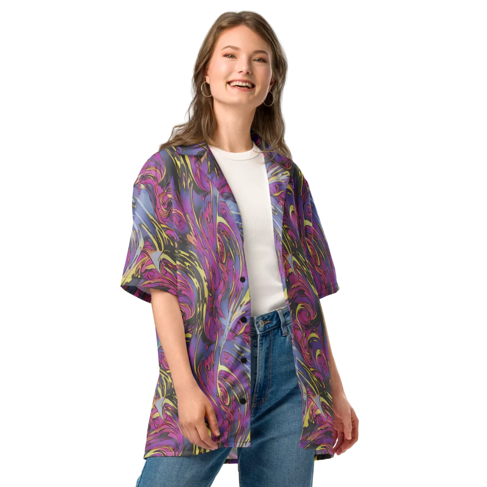 Psychedelic Surge on Button Shirt — Front