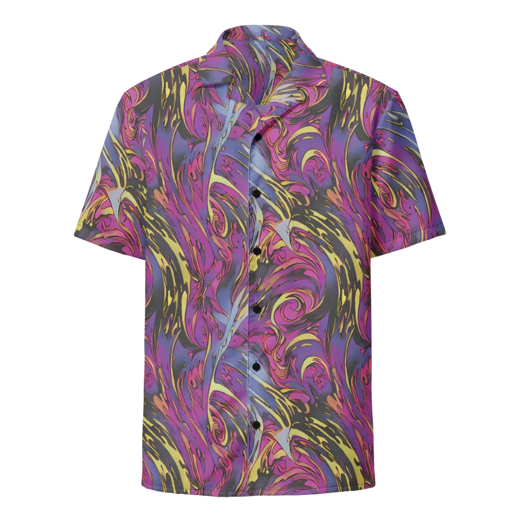 Psychedelic Surge on Button Shirt — Front