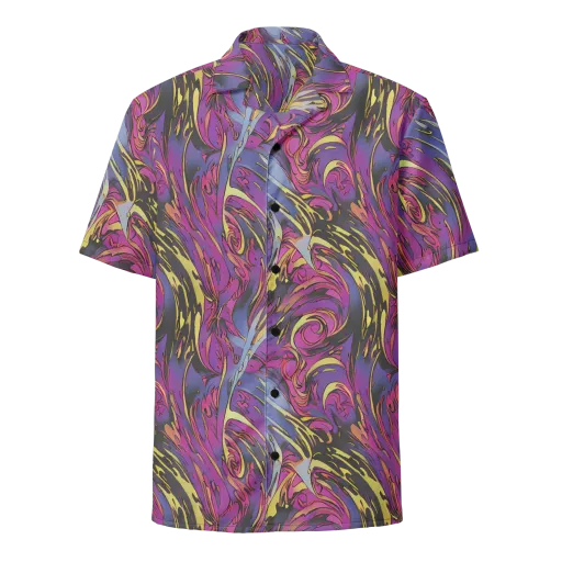 Psychedelic Surge on a Button Shirt