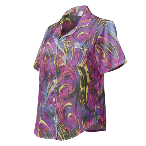 Psychedelic Surge on a Women's Short Sleeve Pajama Top