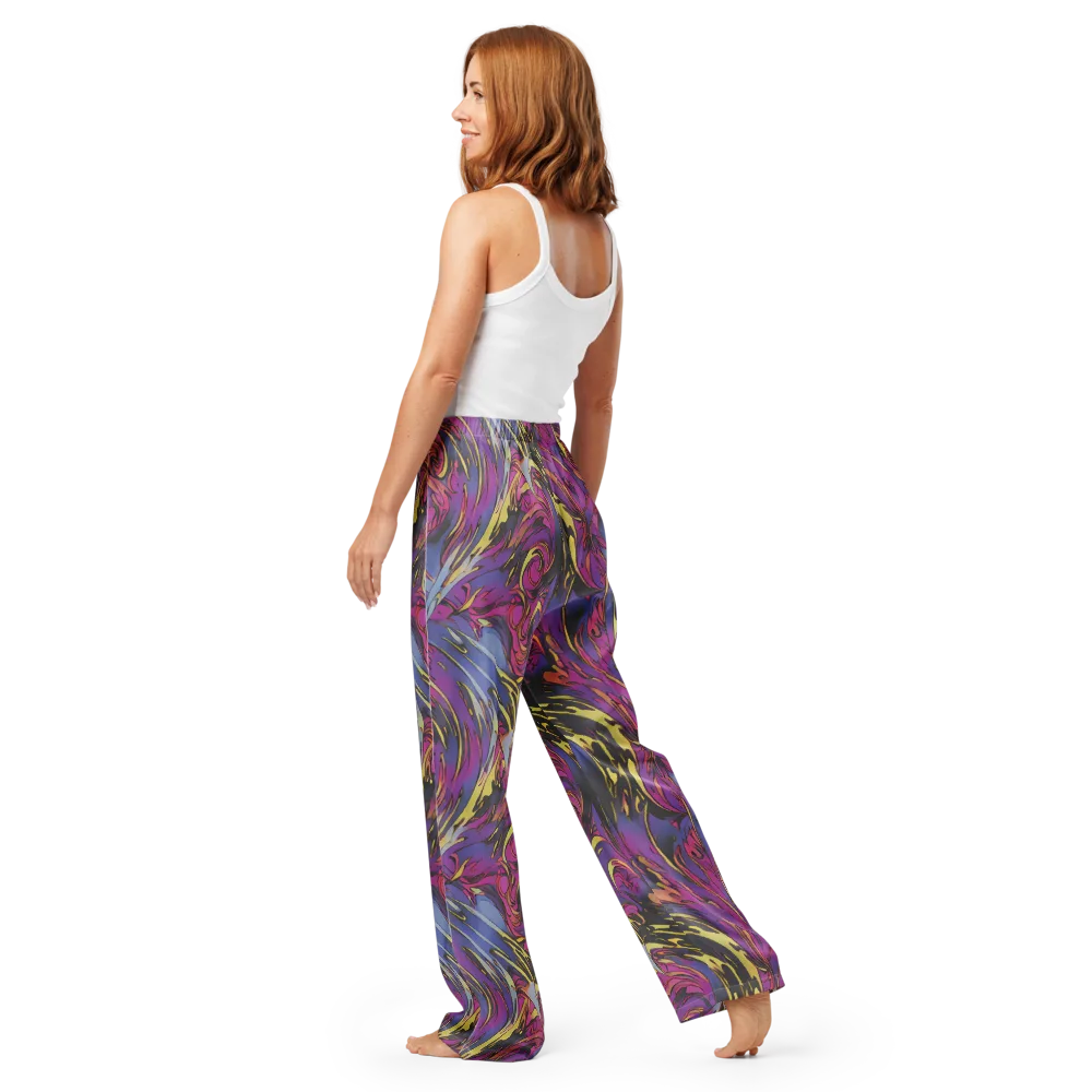 Psychedelic Surge on Women's Pajama Pants — Back