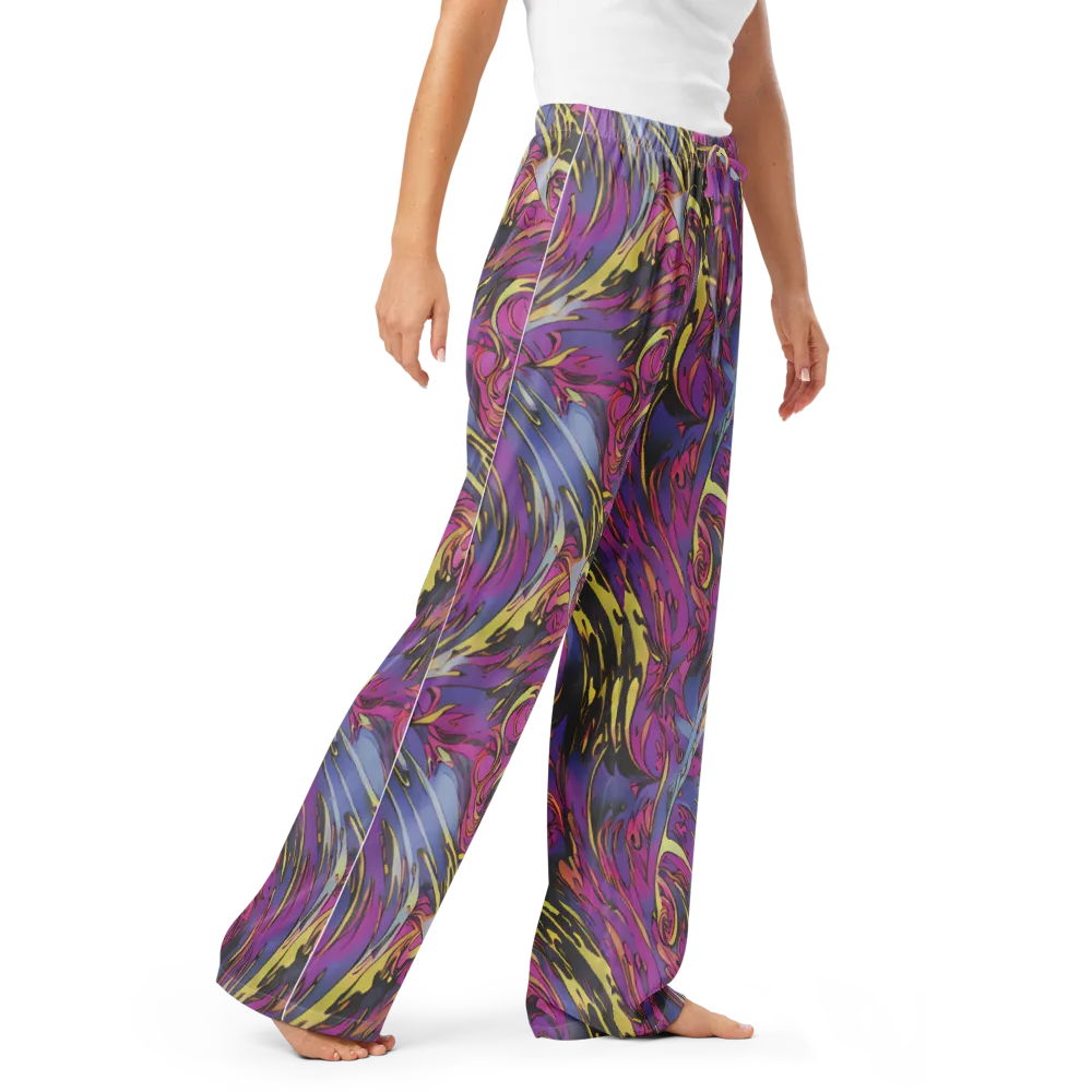 Psychedelic Surge on Women's Pajama Pants — Right Front