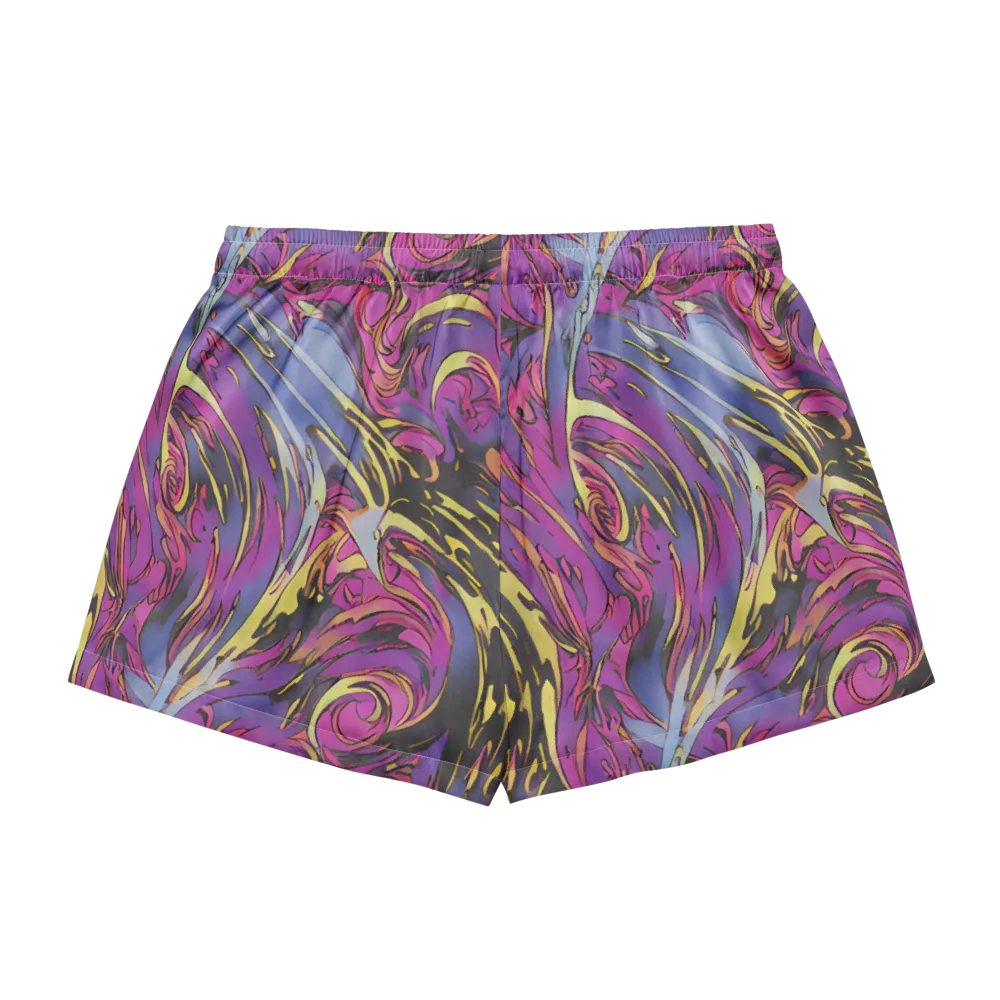 Psychedelic Surge on Women's Pajama Shorts — Back