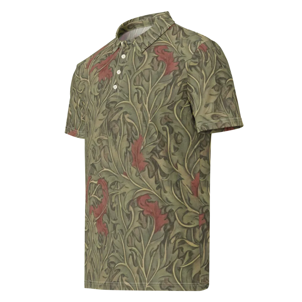 Moss Rose Arabesque on Men's Slim Fit Polo Shirt — Left Front