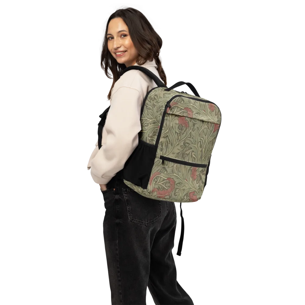 Moss Rose Arabesque on Utility Backpack — Back