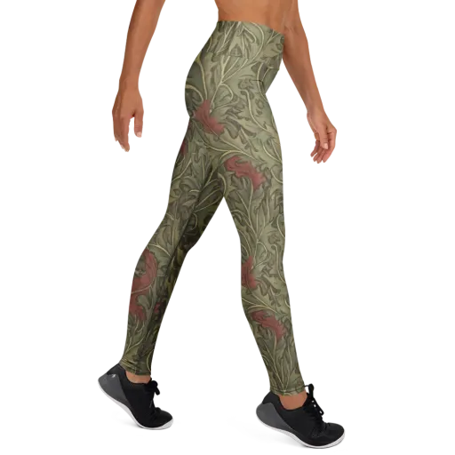 Moss Rose Arabesque on a Yoga Leggings