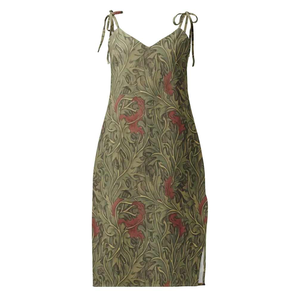 Moss Rose Arabesque on Slip Dress — Front