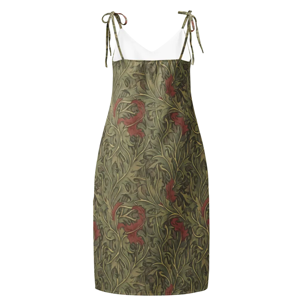 Moss Rose Arabesque on Slip Dress — Back