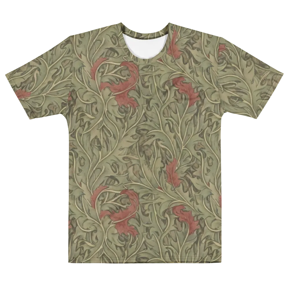 Moss Rose Arabesque on Men's Cotton Crew Neck T-Shirt — Front