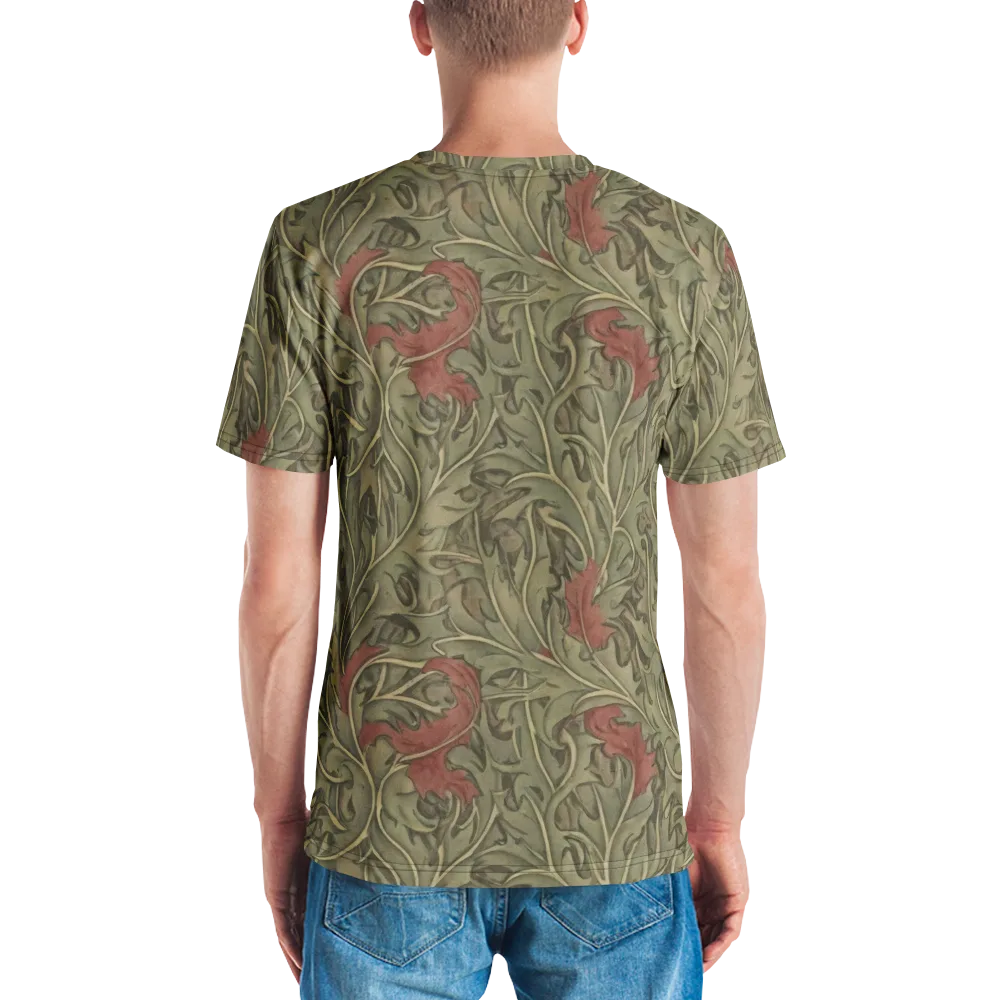 Moss Rose Arabesque on Men's Crew Neck T-Shirt — Back