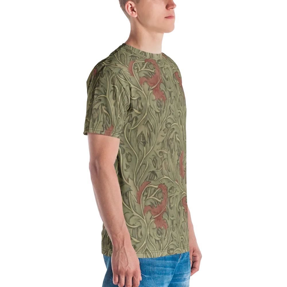 Moss Rose Arabesque on Men's Crew Neck T-Shirt — Right