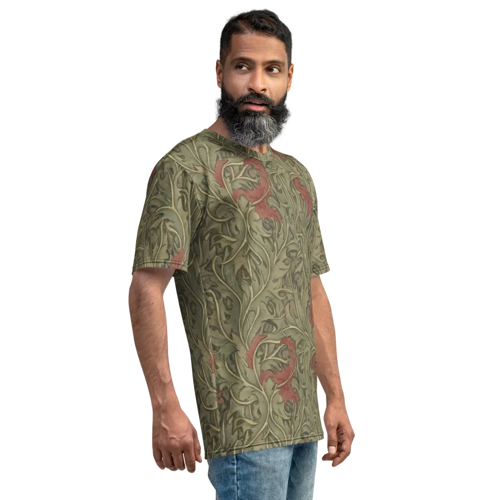 Moss Rose Arabesque on Men's Crew Neck T-Shirt — Right