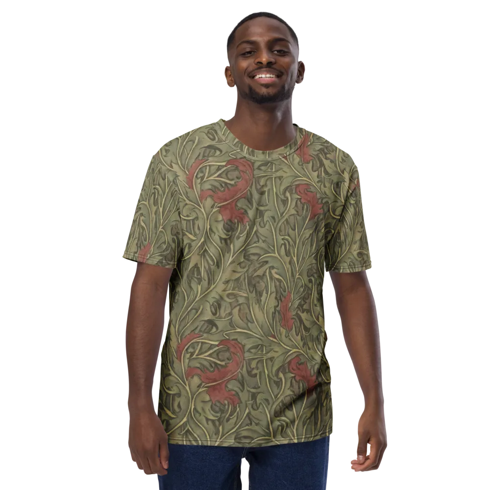 Moss Rose Arabesque on Men's Crew Neck T-Shirt — Front