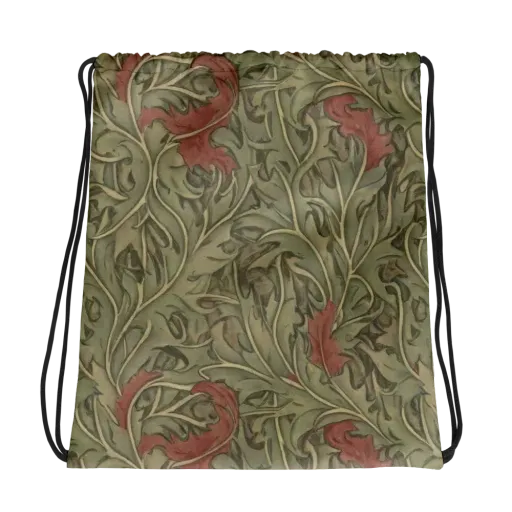 Moss Rose Arabesque on a Drawstring Bag