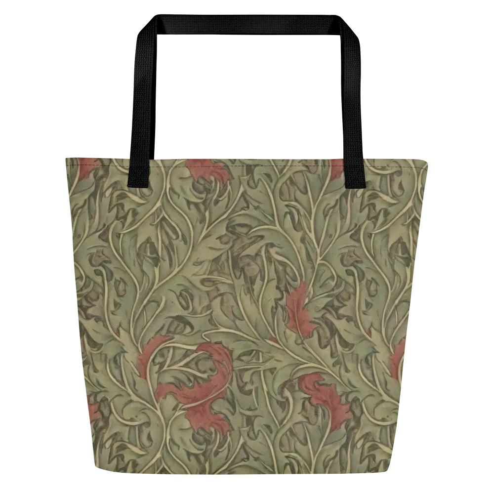 Moss Rose Arabesque on Large Tote Bag W/ Pocket — Front
