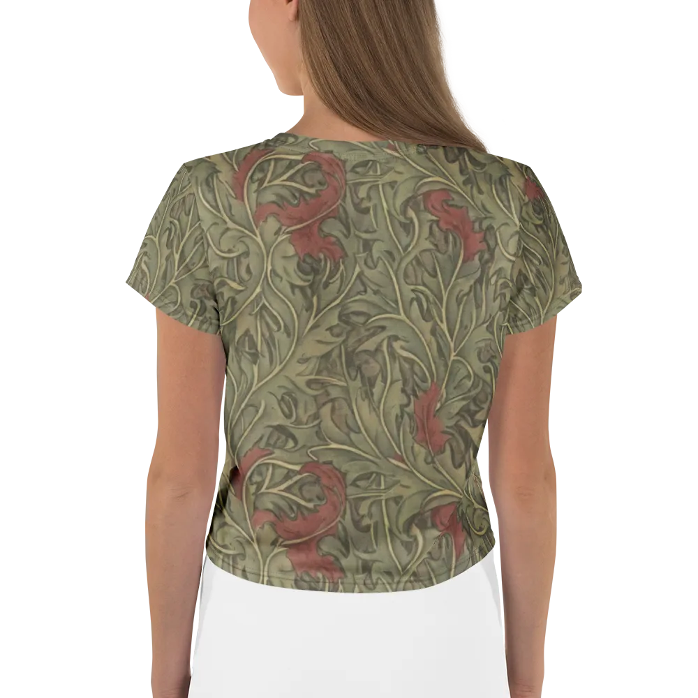 Moss Rose Arabesque on Crop Tee — Back