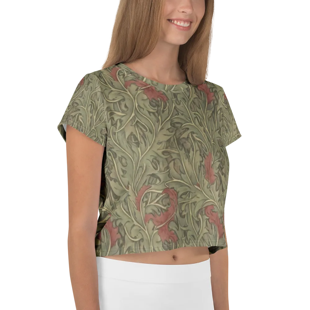 Moss Rose Arabesque on Crop Tee — Right