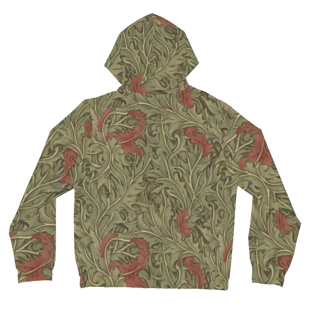 Moss Rose Arabesque on Women's Full-Zip Hoodie — Back