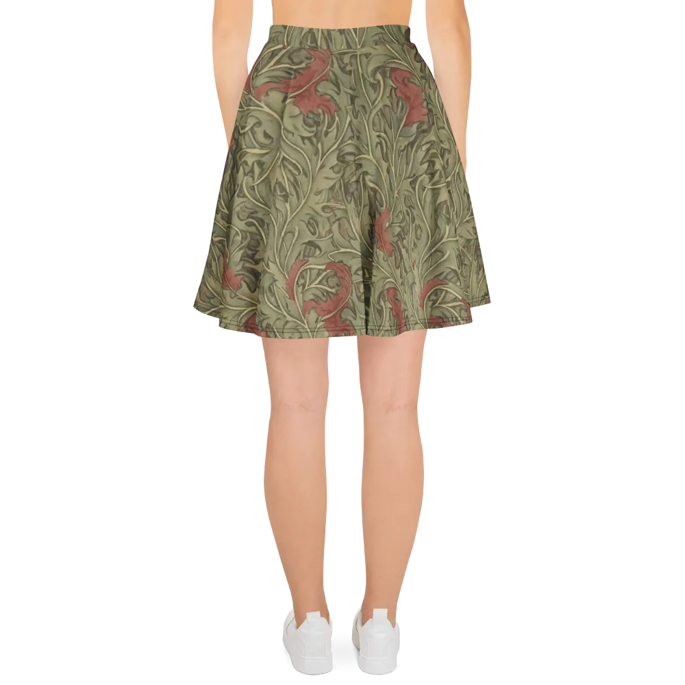 Moss Rose Arabesque on Skater Skirt — Back