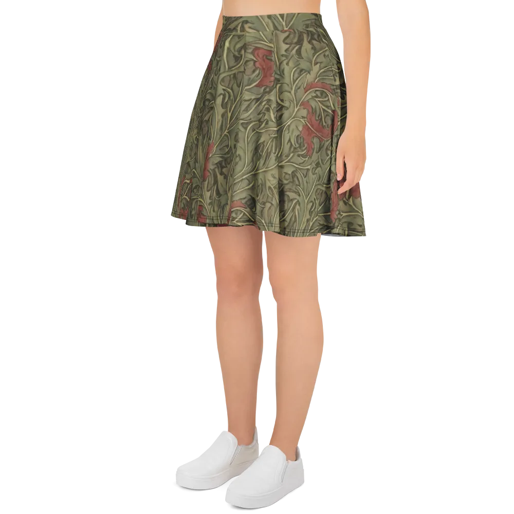 Moss Rose Arabesque on Skater Skirt — Left