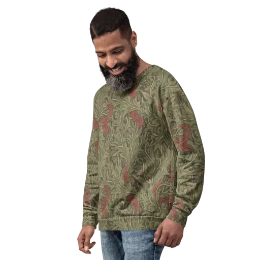 Moss Rose Arabesque on a Sweatshirt