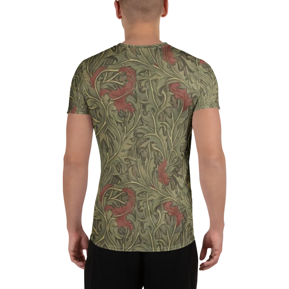 Moss Rose Arabesque on Men's Athletic T-Shirt — Back