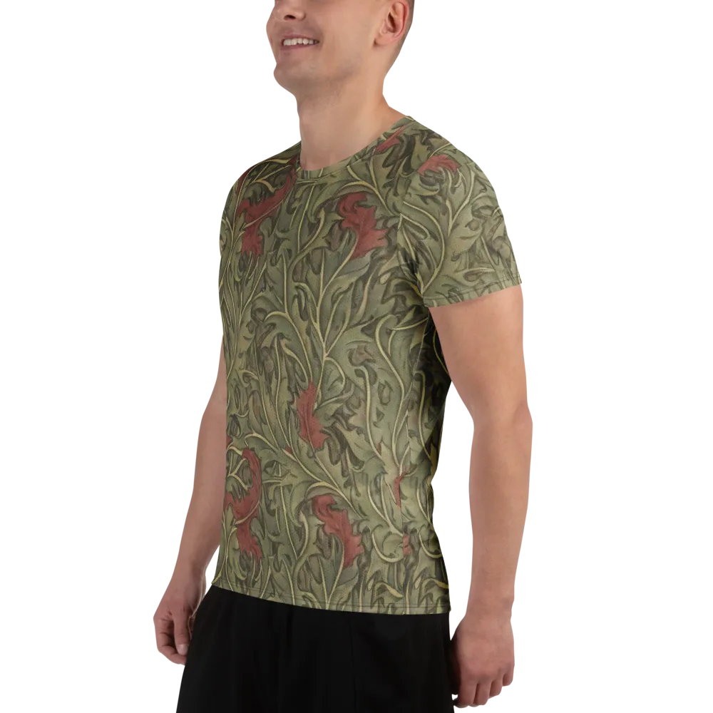 Moss Rose Arabesque on Men's Athletic T-Shirt — Left