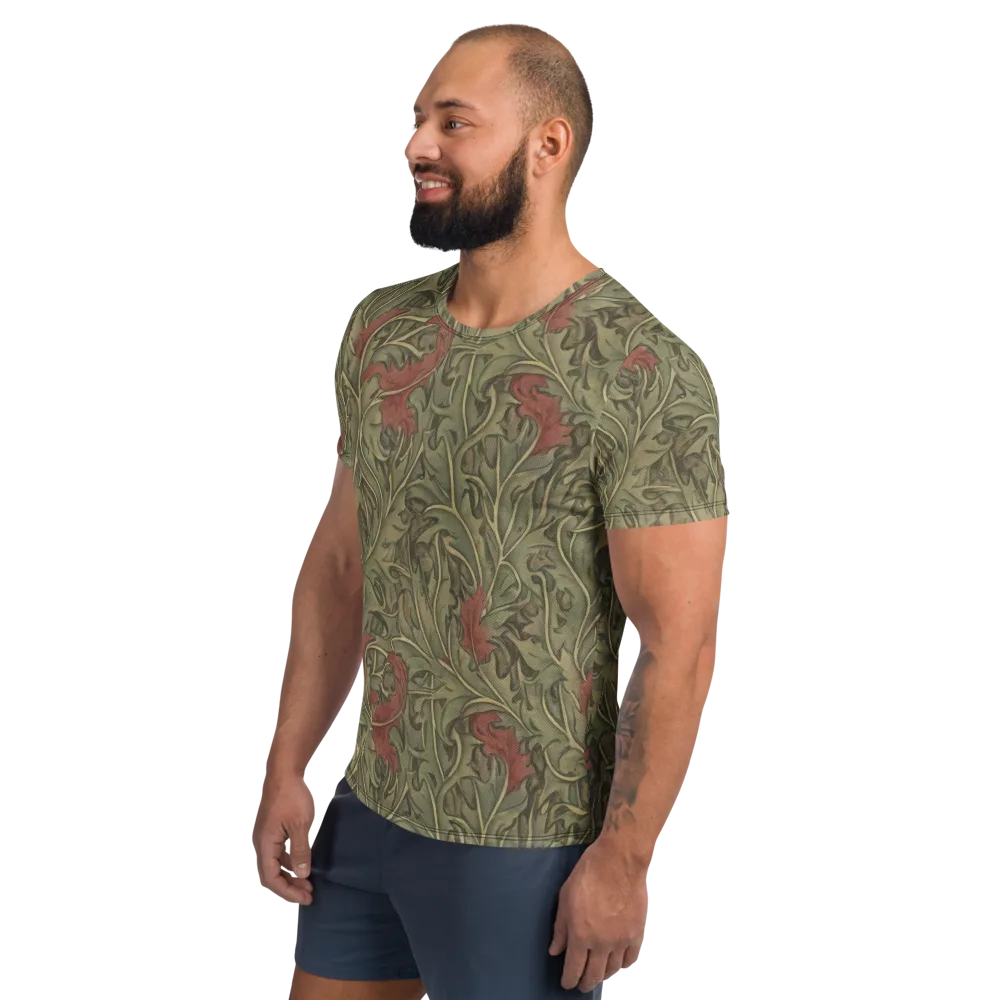 Moss Rose Arabesque on Men's Athletic T-Shirt — Left
