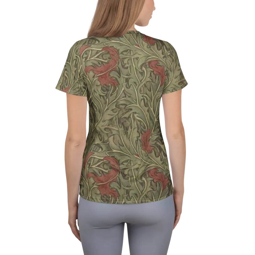 Moss Rose Arabesque on Women's Athletic T-Shirt — Back