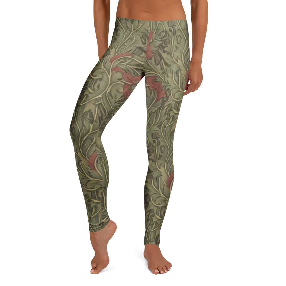 Moss Rose Arabesque on Leggings — Front
