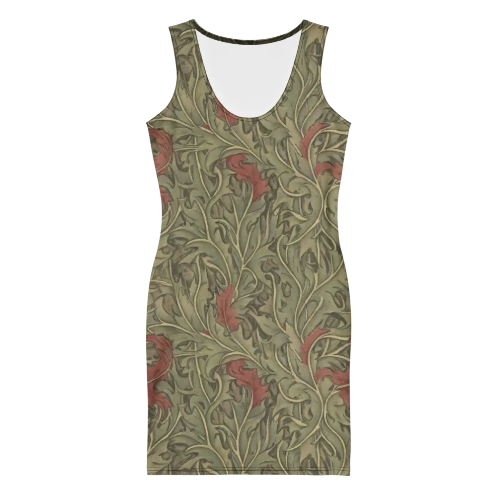 Moss Rose Arabesque on Bodycon Dress — Front