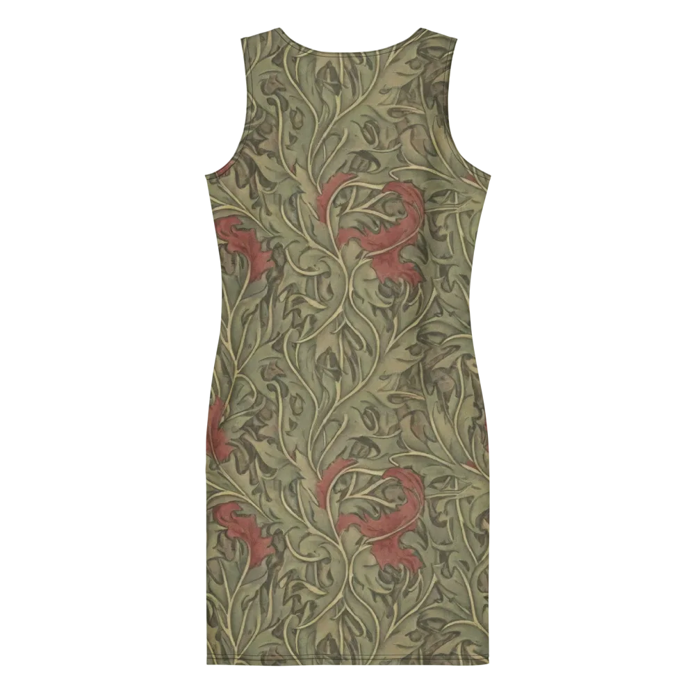 Moss Rose Arabesque on Bodycon Dress — Back