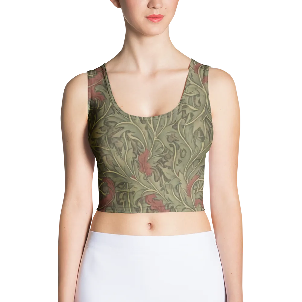 Moss Rose Arabesque on Crop Top — Front