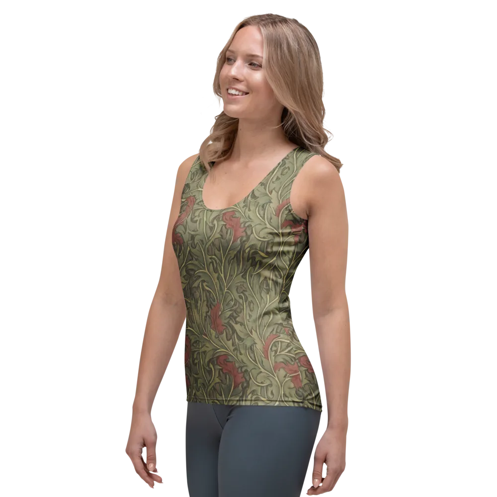 Moss Rose Arabesque on Women's Tank Top — Left Front