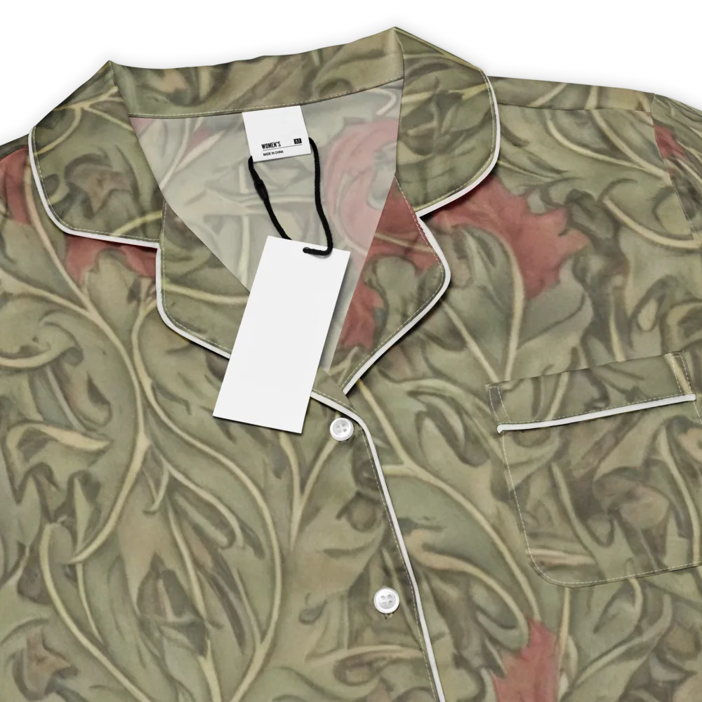 Moss Rose Arabesque on Women's Short Sleeve Pajama Top — Product details