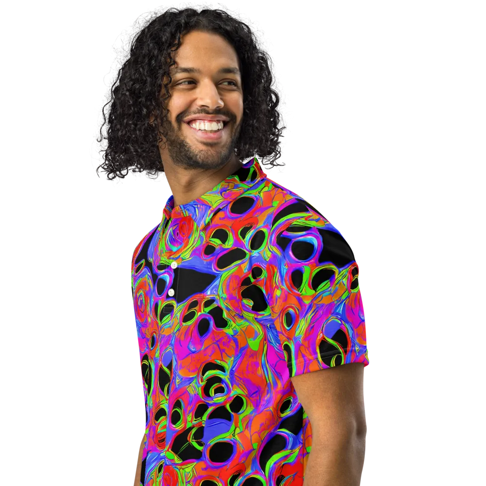 Luminous Abyss on Men's Slim Fit Polo Shirt — Left Front