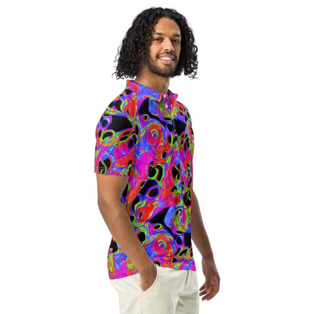 Luminous Abyss on Men's Slim Fit Polo Shirt — Right Front