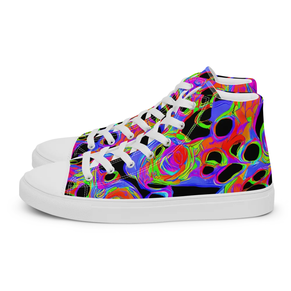 Luminous Abyss on Men's High Top Canvas Shoes — Left