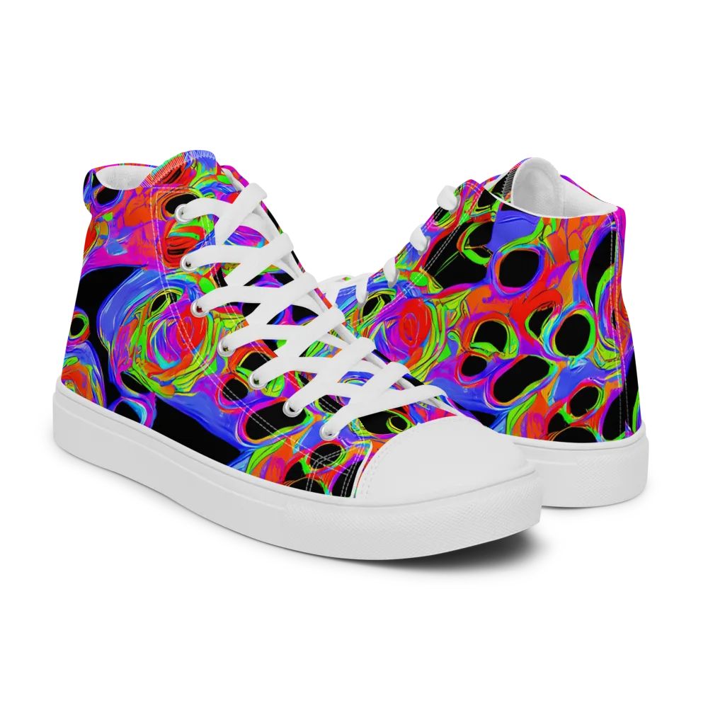 Luminous Abyss on Men's High Top Canvas Shoes — Right