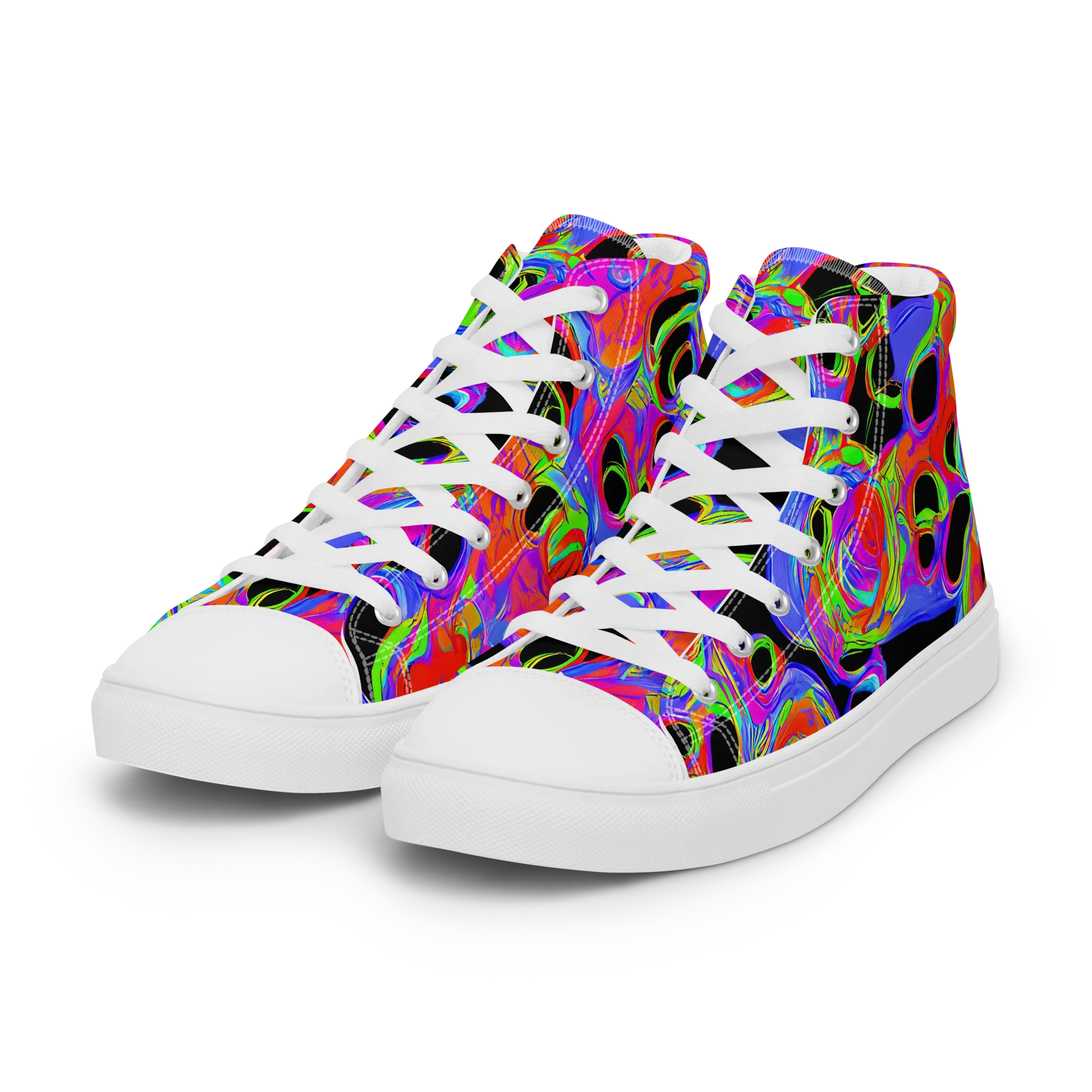 Luminous Abyss on Women's High Top Canvas Shoes — Left Front