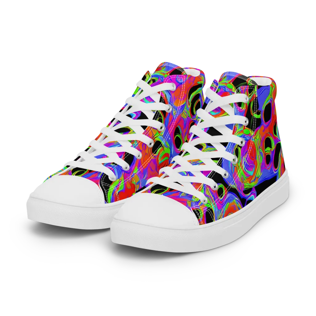 Luminous Abyss on Women's High Top Canvas Shoes — Left Front