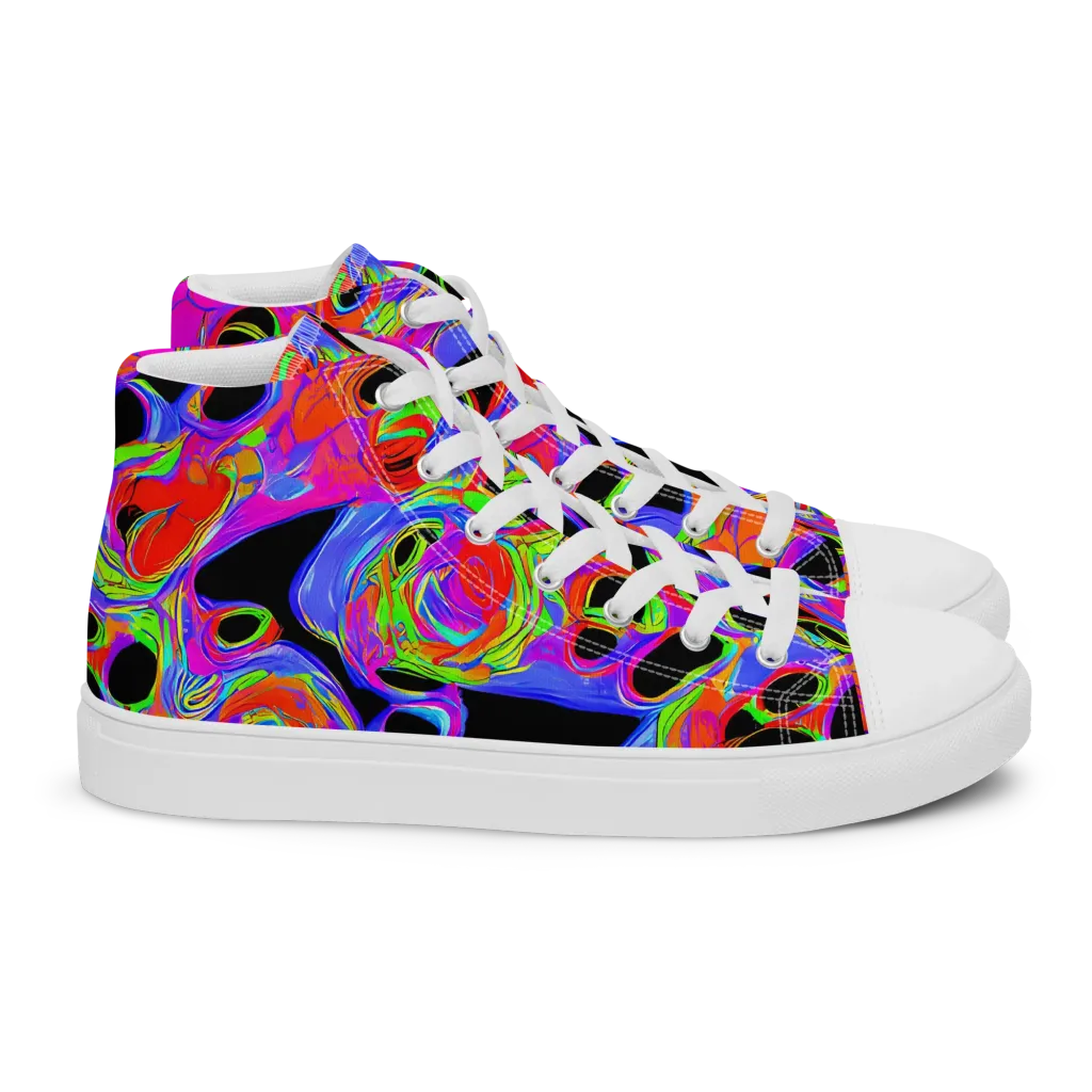 Luminous Abyss on Women's High Top Canvas Shoes — Right