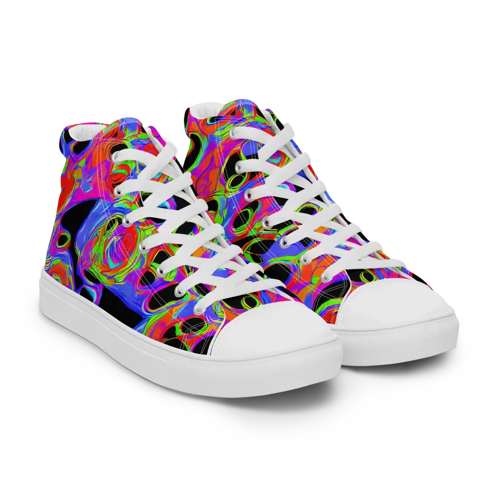 Luminous Abyss on Women's High Top Canvas Shoes — Right Front