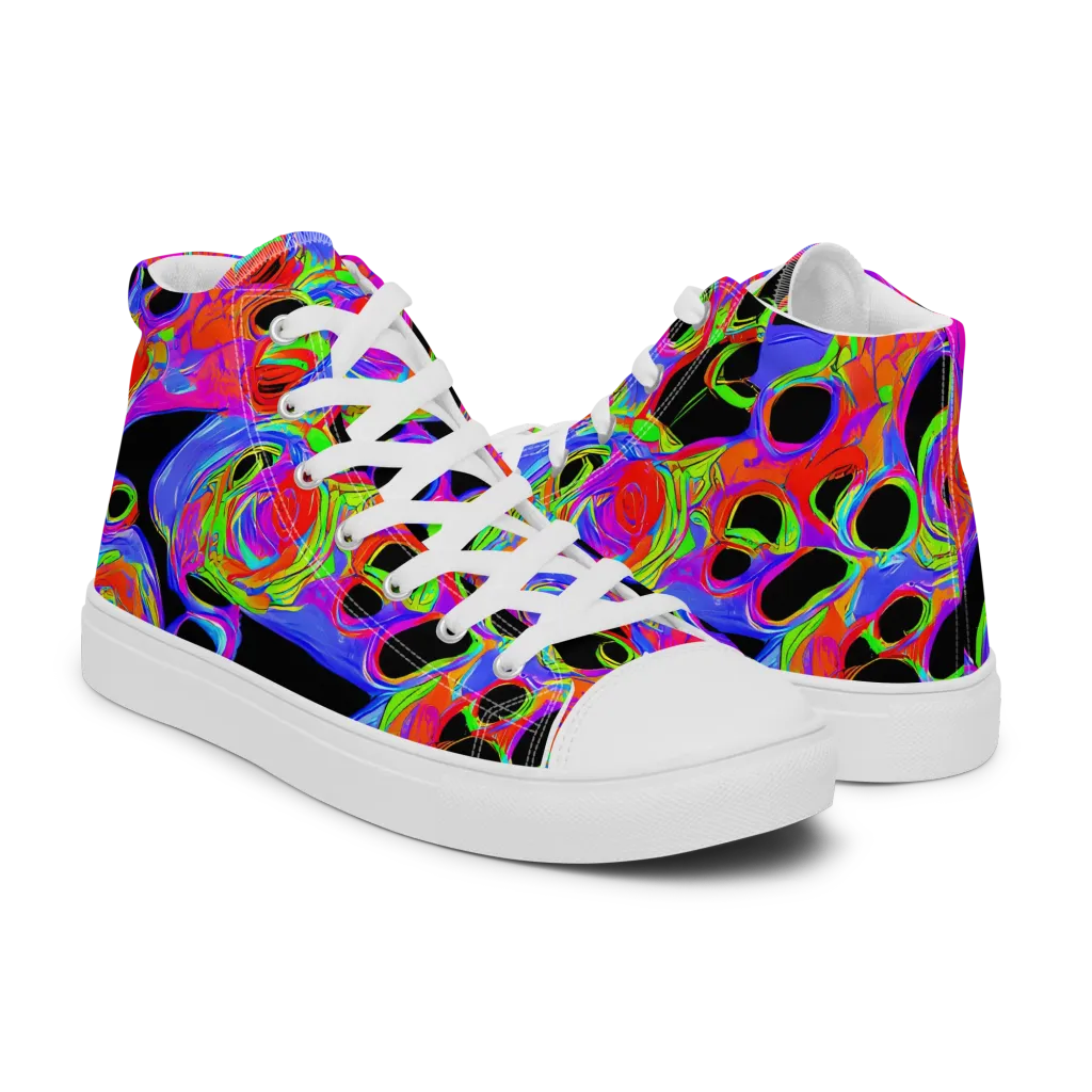 Luminous Abyss on Women's High Top Canvas Shoes — Right