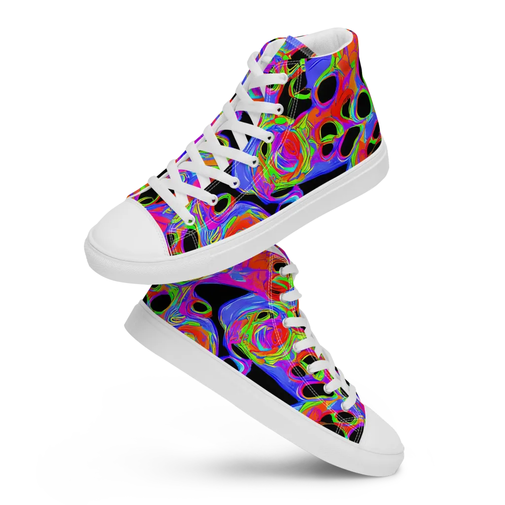 Luminous Abyss on Women's High Top Canvas Shoes — Front